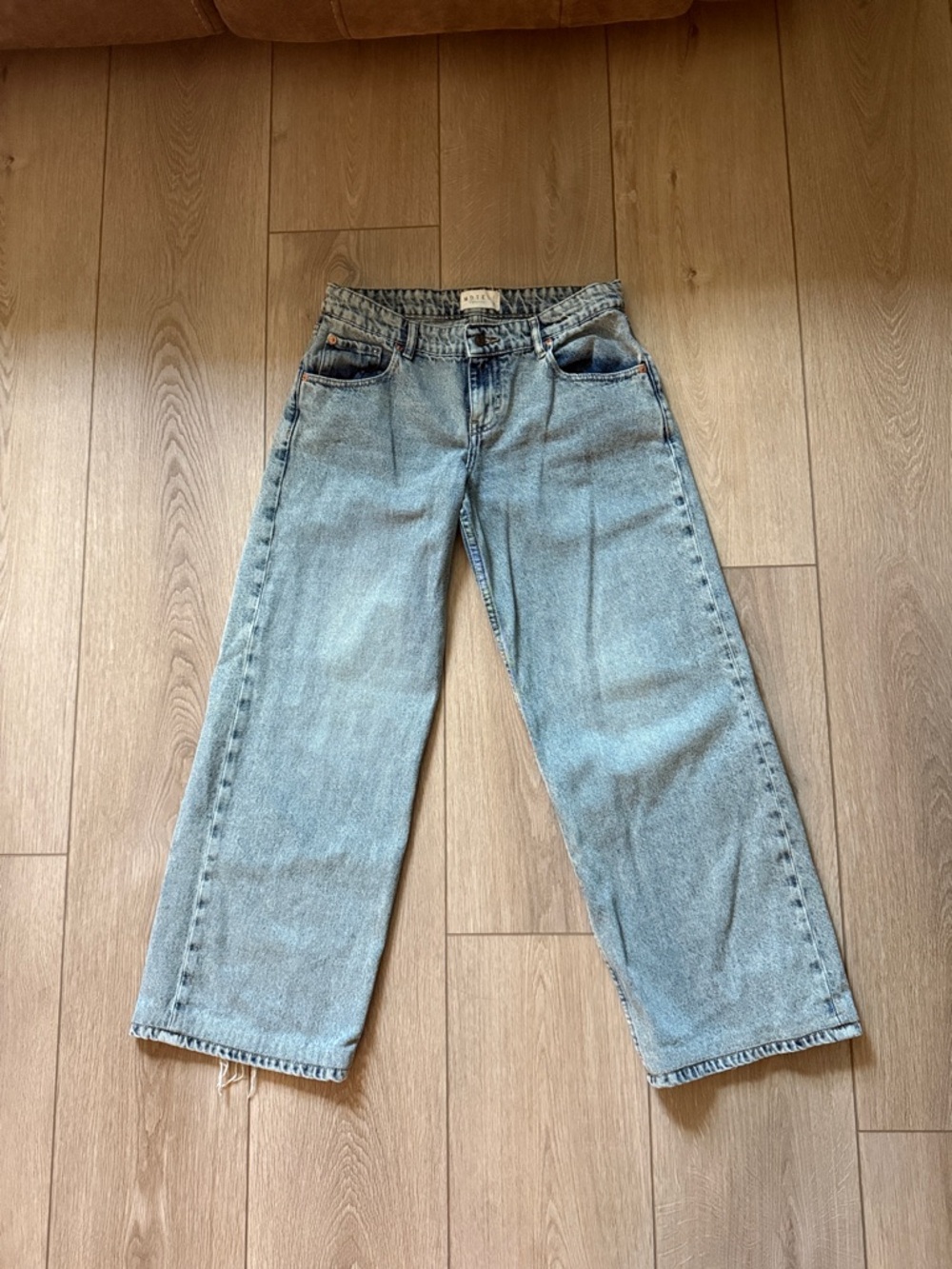 Motel Rocks Light Wash Blue Wide Leg Jeans